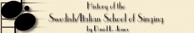 History of the Swedish/Italian School of Singing
